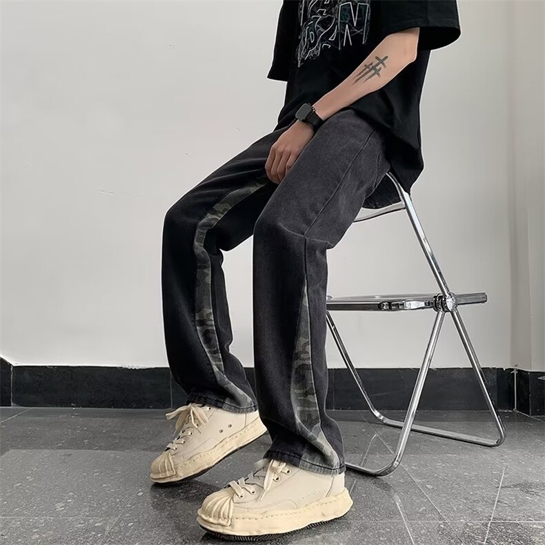潮牛仔裤宽松直筒新款春季青春流行长裤直脚男简约G6012P42,男装牛仔裤,星座1116-2