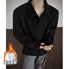 现货T1015-常规P35特控68加绒P40特大码麦穗条长袖T恤，男装T恤，电商D232