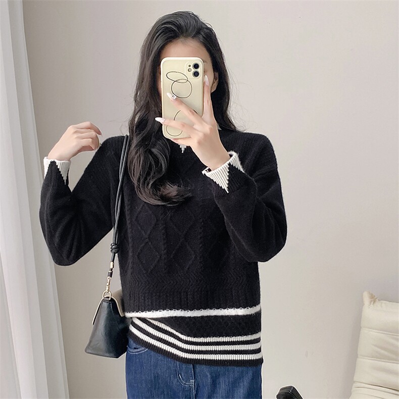 秋冬新款羊毛时尚个性半高领毛衣,女装羊毛衫,米莲尼羊绒