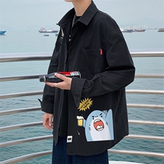 春季长袖衬衫男宽松港风衬衣男外套男CSCS274-P35，男装衬衫，电商B371