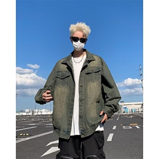 美式复古水洗牛仔外套男春秋潮牌古着高级感休闲工装夹克8846/P60，男装工装外套，星座506