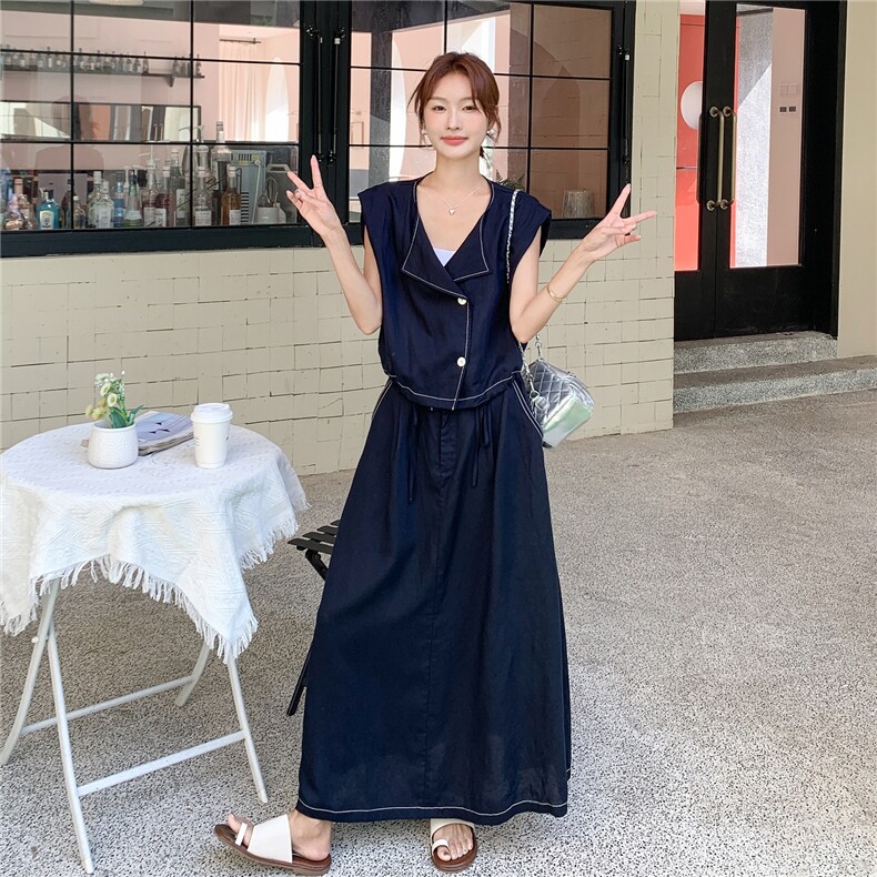 新品！主推款！慵懒风随性假两件套装2C212-G133-P155-K218,女装套装/套裙,2C212