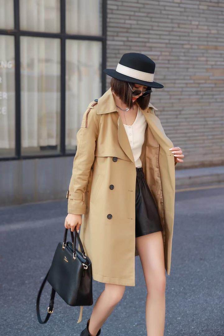 中长款收腰风衣，女装风衣，YO\VLF雅洛菲