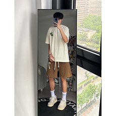 港风重磅320G纯棉水洗做旧休闲裤卫裤A014-DY2327-P45控58，男装休闲裤，电商A014