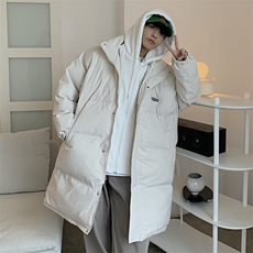新款假两件拼接中长款情侣装棉衣加厚连帽棉服A071-Y296-P135，男装棉衣，电商A071