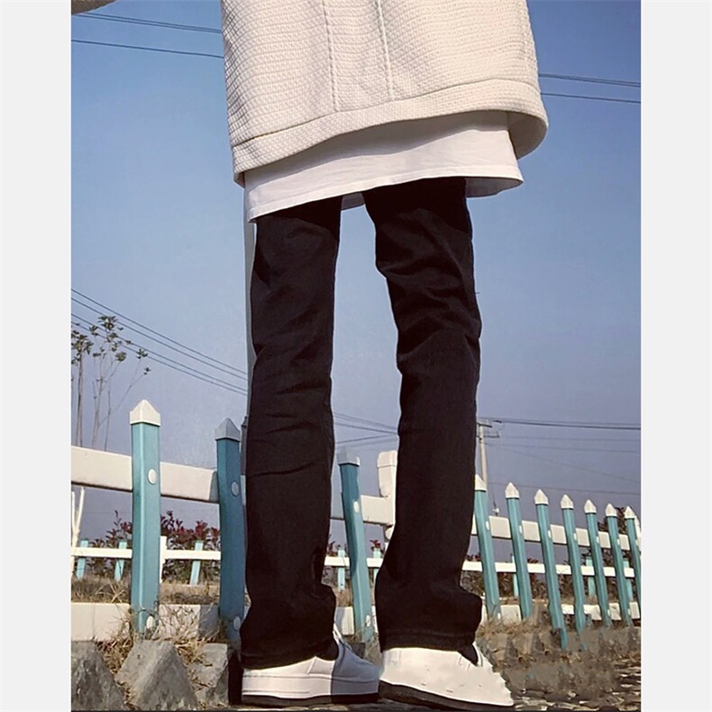 弹力加绒加厚牛仔裤男做旧小直筒裤715-6-BX07P55(控68）,男装牛仔裤,星座715-6