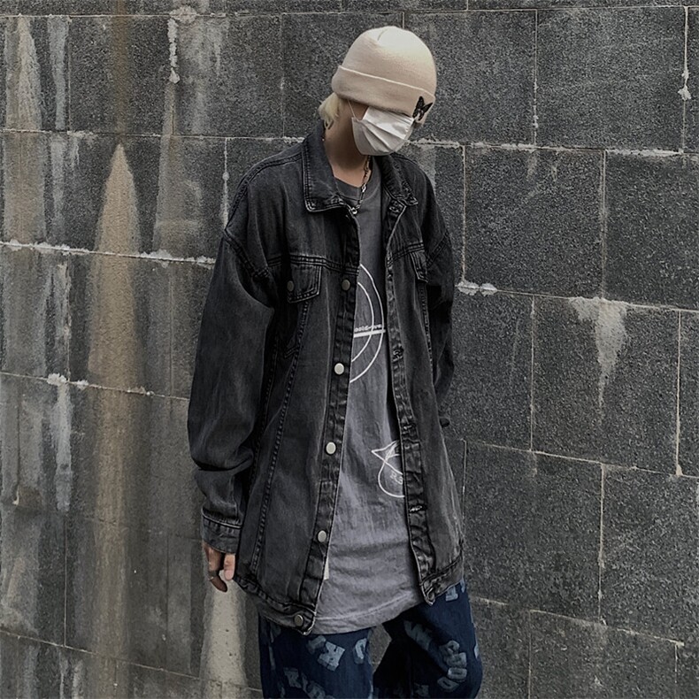 新款牛仔外套男春季美式复古工装夹克痞帅高级感男装潮JK026-P65,男装夹克,星座1008