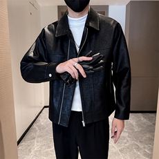 社会小伙男士秋冬皮衣厚款2025秋季长袖夹克店主风JK0806-P160，男装夹克，电商A236