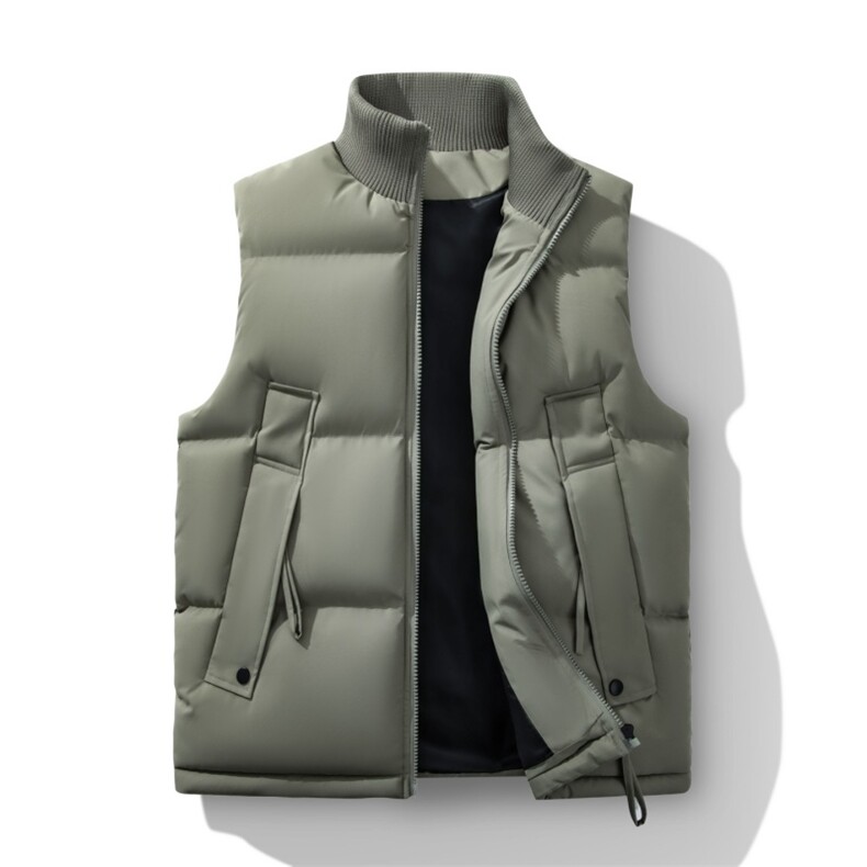 2025加厚马甲加棉户外休闲无袖立领男保暖棉衣外套M2557p65，男装棉衣，电商D315