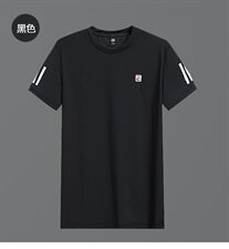 男大码运动圆领短袖T恤弹力网眼5032-1_T83(L-X4LP405XL-9XLP45，男装T恤，星座1516-1
