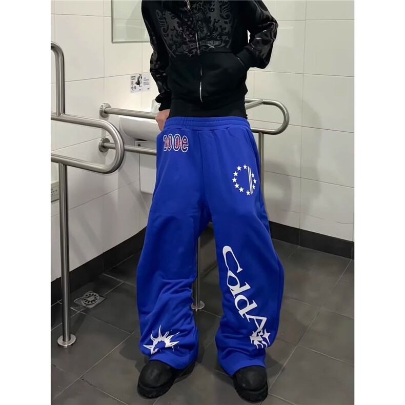 美式街头做旧磨破牛仔裤女设计感宽松直筒拖地长裤新款新款气质,男装牛仔裤,星座506A