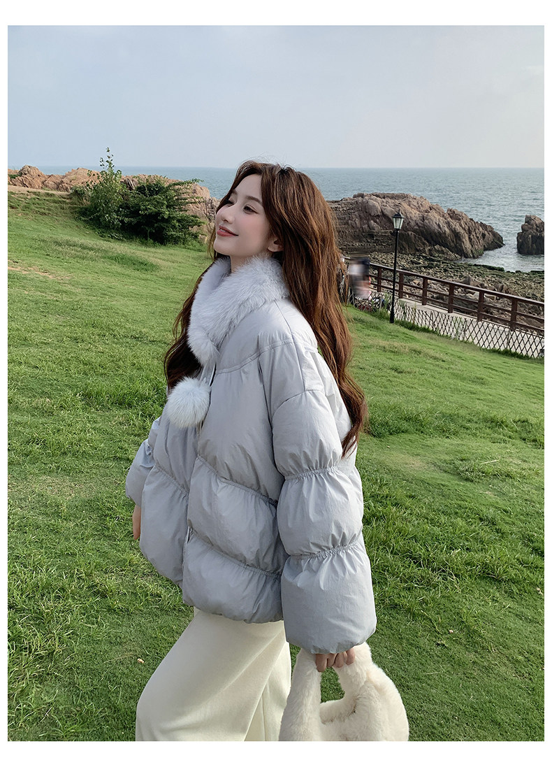 2C291蓝色时尚毛领羽绒服YRF9711-P295-K499,女装羽绒服,2C291
