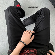 B221美式ins高街暗黑小众铆钉修身小脚休闲裤子LK23092-P60控78，男装休闲裤，电商B221
