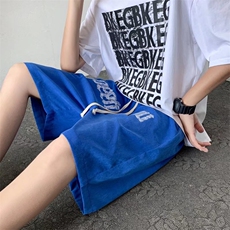 夏季高街潮牌ins五分裤字母印花运动裤男宽松休闲中裤K3301-P24，男装休闲裤，星座512-2