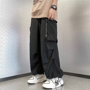 美式街头拉链装饰工装裤子男宽松直筒显瘦运动裤长裤 K65图片
