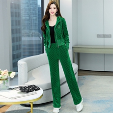 时尚减龄套装女秋春百搭修身女神范高端欧货系腰带显瘦阔腿裤套裤，女装套装/套裙，时尚俏佳人