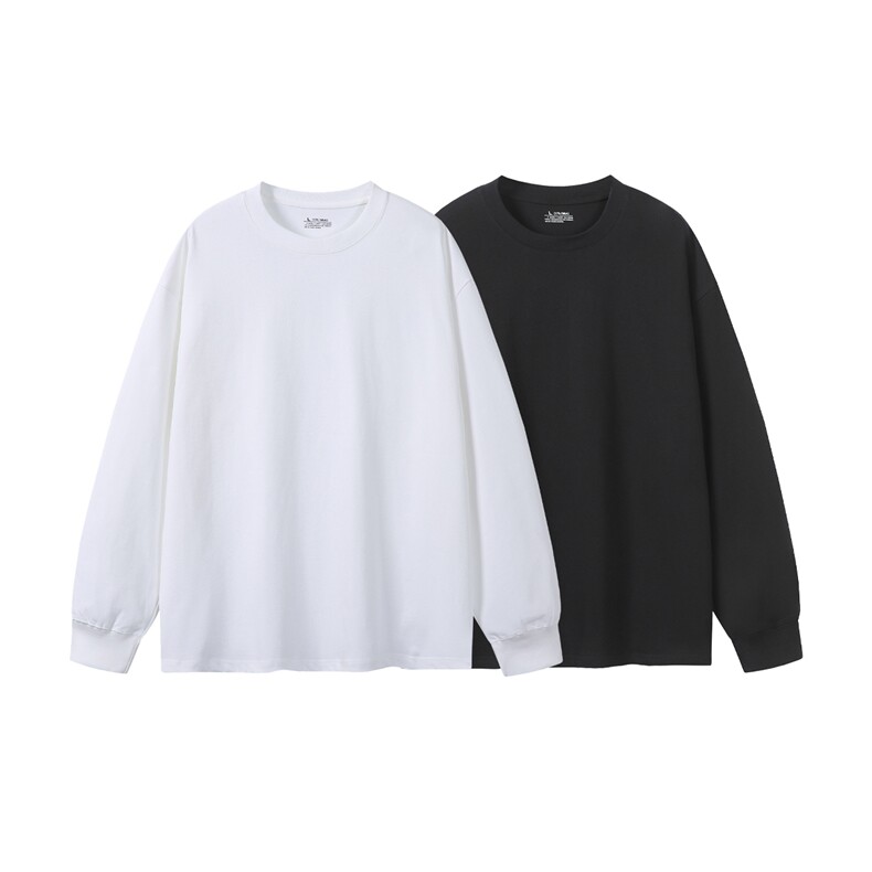 300g克重磅纯色长袖T恤带罗口打底衫卫衣圆领内搭C330-P40，男装T恤，星座201-4