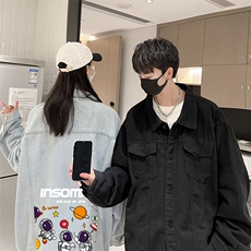 牛仔夹克男大码牛仔外套男茄克NJ77228-P60加绒款-P75，男装夹克，电商A040