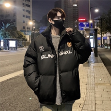 情侣装冬装大领子pu软皮棉服棉衣休闲加厚外套男女G1109P128，男装棉衣，电商A339