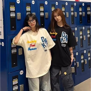 万针全刺绣工艺抖音得物高品质260克重磅纯棉双纱美式高街短袖T恤图片