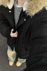 黑墙风 数据高质量加厚大毛领工装飞行服棉衣TBMY05-P148图片