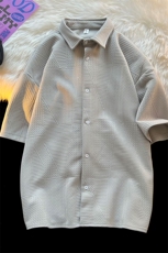 短袖衬衫男夏季新款港风宽松提花衬衣CS013-P38，男装衬衫，星座214-3