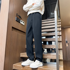 秋冬季男士中高腰商务直筒裤西裤休闲裤男高级感A266-K125-P35，男装西裤，电商A266