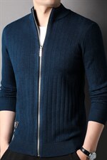 2023秋季新款中年男士针织开衫长袖毛衣商务休闲外套上衣男装，男装针织衫/毛衣，电商B212（原钱塘6029）