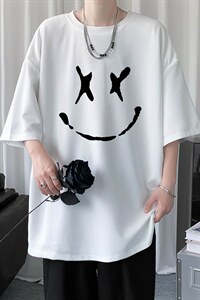 HT73190-P22 华夫格t恤男短袖男大码五分袖  短句风图片