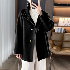 时尚都市女性高级感重工羊毛大衣显瘦修身气质外套，女装双面呢大衣，乾庄羊绒