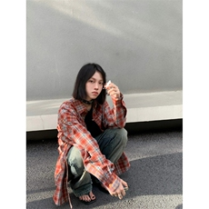 新中式男装小香风格子衬衫男外套立领盘扣风衬衣CS558-P50，男装衬衫，星座1007（原301D）