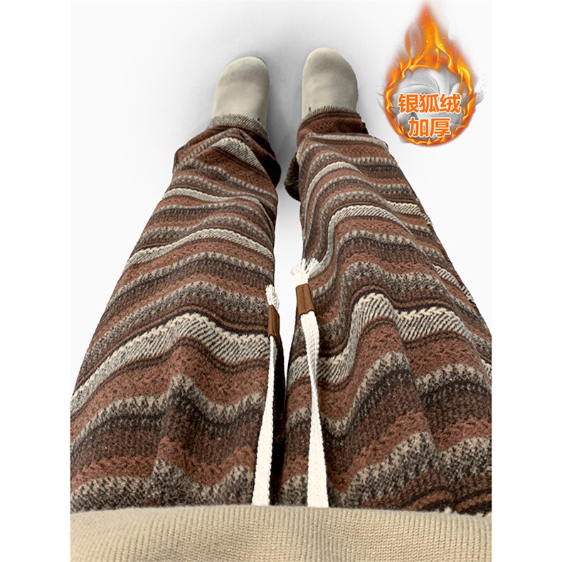 GENIOLAMODE加绒呢料美拉德废土风重磅卫裤男士秋季宽松百搭长裤，男装民族服装，电商A001-1