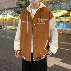 连帽假两件夹克外套男生宽松休闲秋季ins潮运动棒球服上衣663/P62，男装夹克，星座506