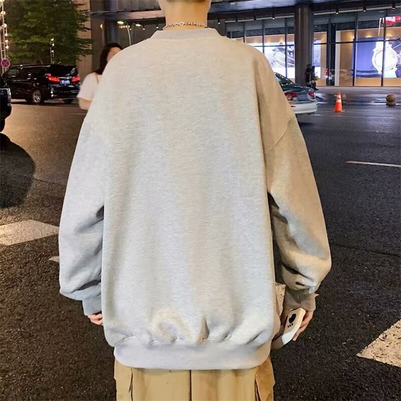 美式重磅长袖T恤男春秋季潮牌纯棉圆领卫衣宽松大码上衣H29/P42,男装T恤,星座506