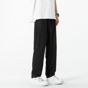 8XL-M 亚麻裤男休闲束脚裤潮薄款宽松男生九分锥形哈伦裤K920P58图片