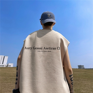 华夫格背心 直播高品质重磅220克 aury字母印花HB7110-P25控38图片