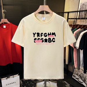 美式短袖T恤男2026新款夏日多巴胺穿搭小个子印花短款插肩袖上衣图片