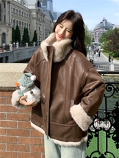 货源稳定2B183-9017P235K358两面穿工装派克皮毛一体，女装短外套，2B183