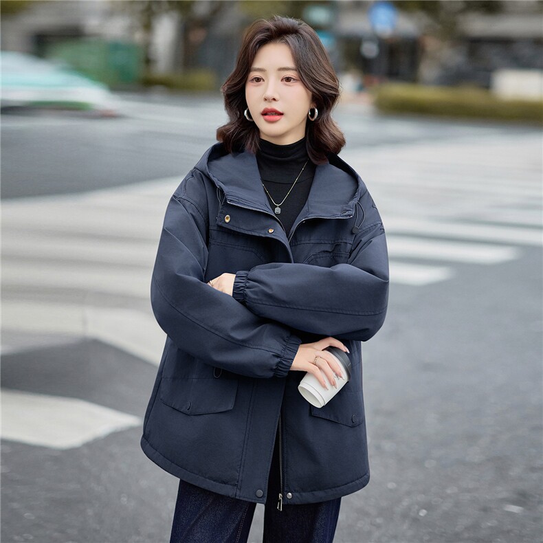 2025年冬季休闲连帽,女装派克服,文熹诺