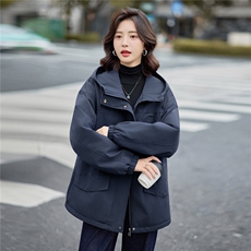 2025年冬季休闲连帽，女装派克服，文熹诺