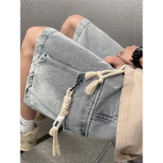 W9717-P43网图现货ins新款潮流工装牛仔短裤夏季五分休闲中裤，男装牛仔裤，星座1608-2