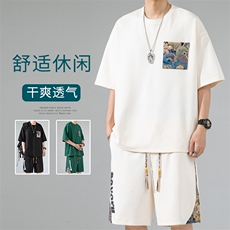 2024夏季新款日系无影墙大码短袖T恤套装M-5XHQ23520-特P40，男装T恤，电商A022