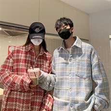 8XL-M特大码高级感千鸟格闲大码情侣复古翻领夹克外套JK1303P65，男装夹克，电商D206-1