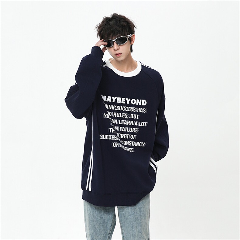 秋季现货套头宽松卫衣男圆领长袖打底衫DSA157B-W6485-特P38，男装T恤，电商A157B