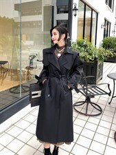 大翻领长款风衣，女装风衣，Balance Studio