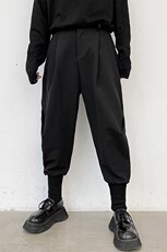 【2025冬季】暗黑系百搭宽松半松紧腰休闲束脚裤子H1132P65，男装休闲裤，星座1114（原A254）