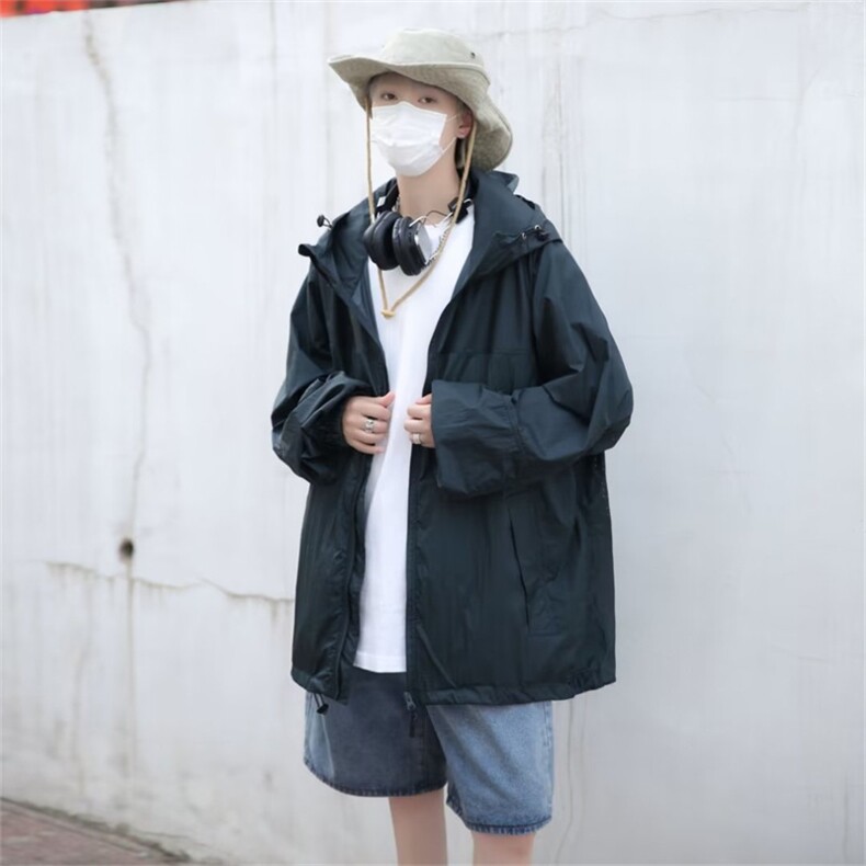 日系防紫外线轻薄皮肤防晒衣男女夹克学生外套薄冲锋衣F1139-P45,男装夹克,星座1008