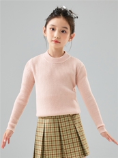 可机洗儿童精纺羊毛衫男女童抽条打底毛衣宝宝羊绒套头内搭上衣，童装儿童羊毛衫，初丹羊绒童装