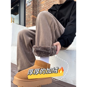 A165-K8535-P60控78~欧棉绒羊羔绒卫裤加厚休闲裤雪尼尔灯芯绒裤图片