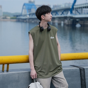 发泡颗粒印花140克米通网眼布大码坎肩体恤 A436-1606特P2235图片
